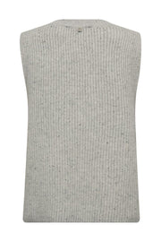 Zhara Thyra Knit Vest | Light Grey Melange | Strik fra Mos Mosh