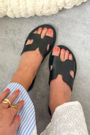 Ivy Leather Slippers | Sort | Slippers fra Copenhagen Shoes