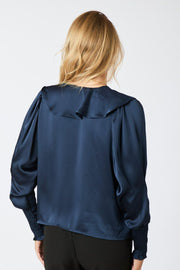 Sandie Sateen Blouse | Navy | Bluse fra Neo Noir