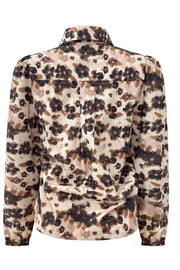 Flora Ls Blouse | Brown Black  Flower | Bluse fra Liberté