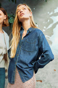 Lisea Shirt 204825 | Dark Blue Denim | Skjorte fra Freequent – nedsat
