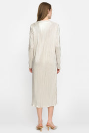 SRNevaeh Boat-neck Midi Dress | Silver Plissé | Kjole fra Soft Rebels