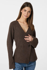 Marie Louise Knit Cardigan | Brown Melange | Strik fra Neo Noir