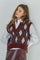Row Check Vest 32213 | Winered | Strik fra Co'couture
