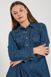 Zaman Dress 207095 | Medium Blue Denim | Kjole fra Freequent