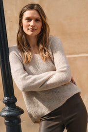 Thora V-neck Knit | Feather Gray | Strik fra Mos Mosh
