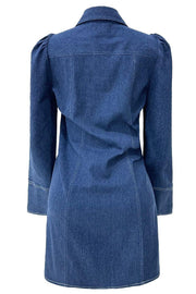 Asta Ls Vneck Dress | Blue Denim | Kjole fra Liberté