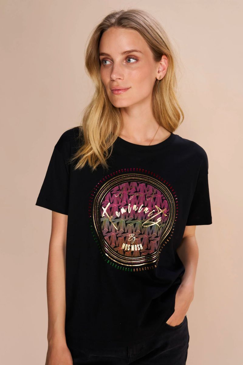 Mos Mosh T-Shirt | Black | MMCorrin O-SS Glam Tee – Lisen.dk