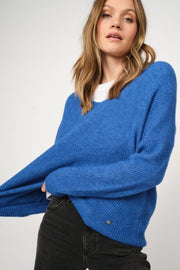 Thora V-Neck Knit | Blue Lolite | Strik fra Mos Mosh