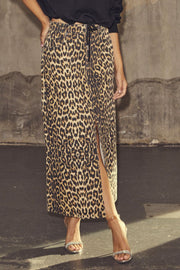 LeoCC Denim Slit Skirt | Khaki | Nederdel fra Co' Couture
