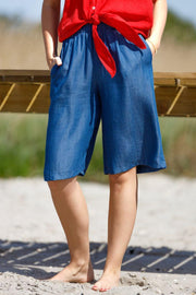 Pueblo Tencel Shorts | Jeans Blue | Bukser fra Black Colour