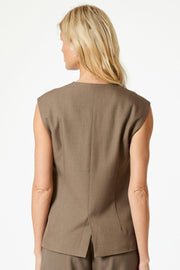 Gamina Structure Waistcoat | Khaki | Waistcoat fra Neo Noir