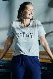 Fenjal Tee 207452 | Light Grey Mel. W. Navy Blazer | T-Shirt fra Freequent