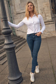 Tina Jersey Shirt | White | Jersey skjorte fra Mos Mosh