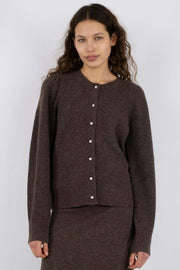 Nuna Knit Cardigan | Brown Melange | Cardigan fra Neo Noir