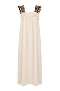 Leopard Strap Dress | Beige – nedsat