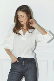 Shina V-Blouse 35922 | Off white | Bluse fra Co'couture