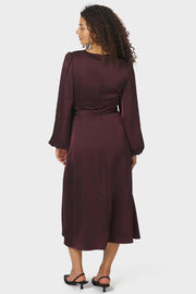 Rimini Heavy Sateen Dress | Burgundy | Kjole fra Neo Noir