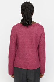 SRAllison V-Neck Knit | Rose Wine Melange | Strik fra Soft Rebels