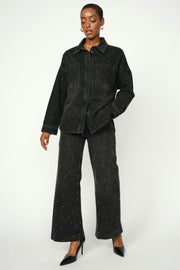 Dara Studs Jeans Regular | Dark Grey Denim | Jeans fra Mos Mosh