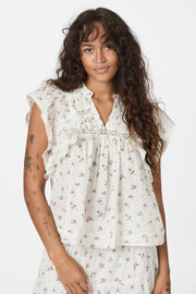 Jayla Small Blossom Top | Creme | Bluse fra Neo Noir