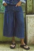 Culotte Arge Jeans Cropped | Dark Blue | Jeans fra Mos Mosh