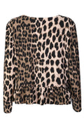 Alma Ls Frill T Shirt | Big Lux Leo Fossil | Bluse fra Liberté – nedsat