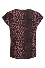 Alma U Tshirt | Bordeaux Lux Leo | T-Shirt fra Liberté