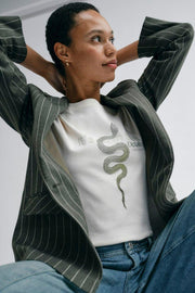 Hill O-SS Tee | Ecru | T-shirt fra Mos Mosh