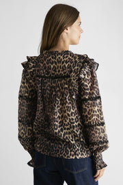 Aurika Leo Voile Blouse 163680 | Leopard | Bluse fra Neo Noir