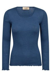 Elaine O-LS Seamless Tee | Ensign Blue | T-shirt fra Mos Mosh