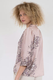 Roselle Paisley Border Blouse | Dusty Rose | Bluse fra Neo Noir