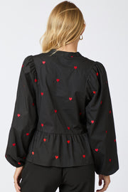 Savoy Hearts Blouse | Black | Bluse fra Neo Noir