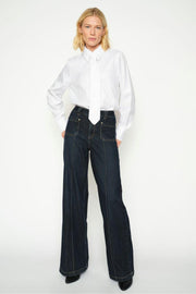Ayen Stripe Shirt | White | Skjorte fra Mos Mosh