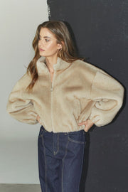Fera Faux Fur Jacket 30361 | Creme | Jakke fra Co'couture