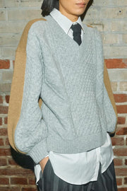 Beth Ottili V-neck Knit | Grey Melange | Strik fra Mos Mosh