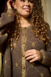 Elva Knit Cardigan | Taupe | Strik fra Black Colour