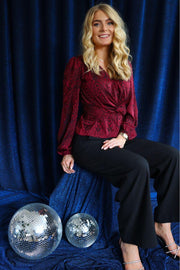 Tiki Ls Twist Blouse | Bordeaux | Bluse fra Liberté