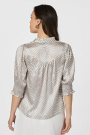 Diana Vibrant Dot Blouse | Light Taupe | Bluse fra Neo Noir