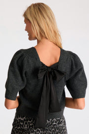 Martha Bow Knit Tee 162941 | Antracit | Strik fra Neo Noir