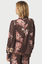 Massima Botanical Border Blouse | Black | Bluse fra Neo Noir
