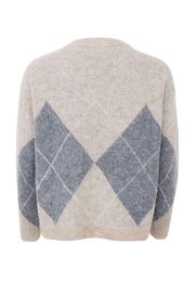 Beth Argyle Knit Jumper | Natural | Strik fra Black Colour