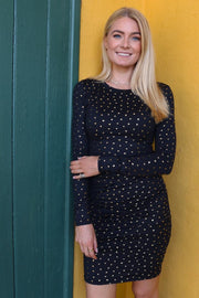 Alma Long Dress | Black Gold Heart | Kjole fra Liberté