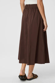 Yara Poplin Skirt | Dark Brown | Nederdel fra Neo Noir