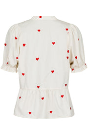 Savy Hearts Top | Creme | Top fra Neo Noir