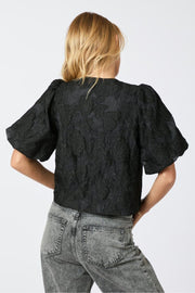 Aska Jacquard Blouse | Black | Bluse fra Neo Noir