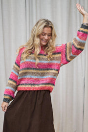 Milly Knit Jumper | Red Multi | Strik fra Black Colour