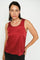 Astrid Silk Tank Top | Rhythmic Red | Bluse fra Mos Mosh