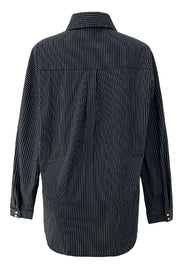 Sara Ls Shirt | Black White Pinstripe | Skjorte fra Liberté