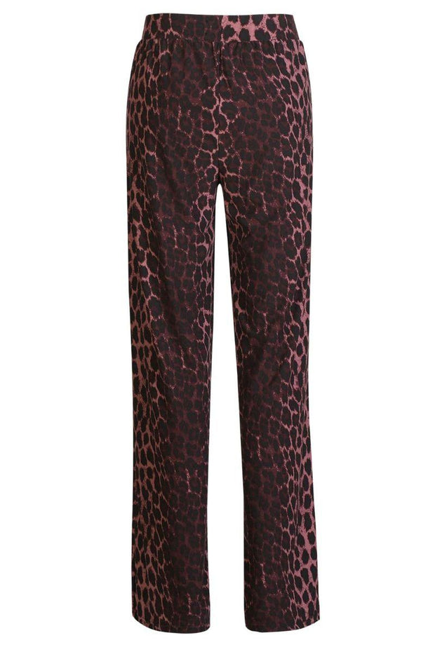 Alma Wide Pants | Bordeaux Lux Leo | Bukser fra Liberté
